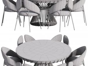 Tesla dining table by alma de luce 3D Model
