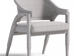 Vintage Dining Chair Ash Wood Rattan 3D मॉडल
