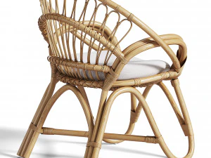 Round Rattan Loop Armchair 3D Model