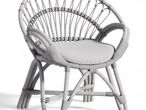 Round Rattan Loop Armchair 3D Model