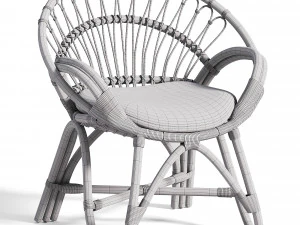 Round Rattan Loop Armchair 3D Model