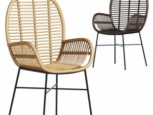 Lily Rattan Armchair Modello 3D