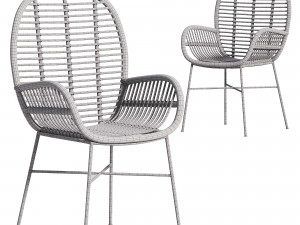 Lily Rattan Armchair Modello 3D