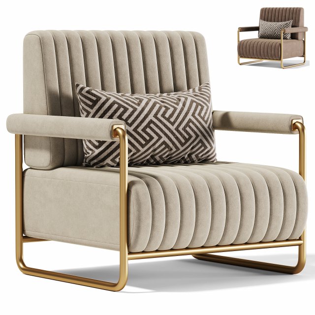 Valley Armchair 3D Model .c4d .max .obj .3ds .fbx .stl .blend 