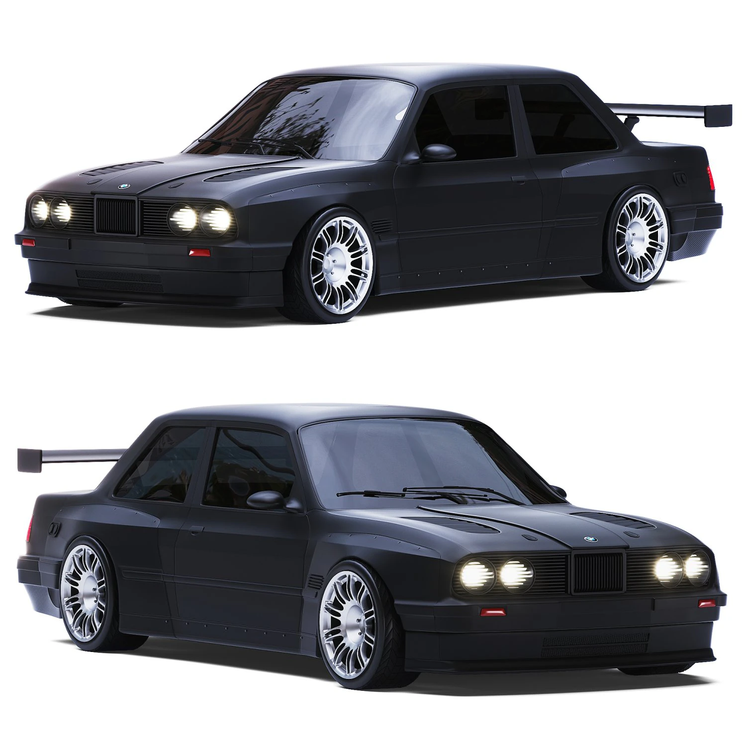 Coupo e30 tuning 3D Model .c4d .max .obj .3ds .fbx .stl .blend