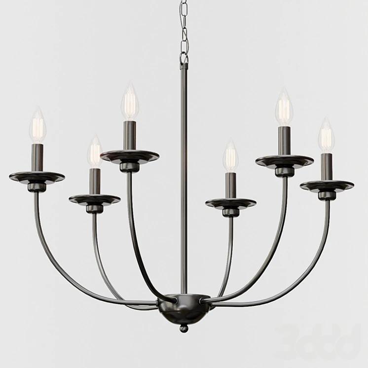 Metalchandelier 3D Model .c4d .max .obj .3ds .fbx .stl .blend 