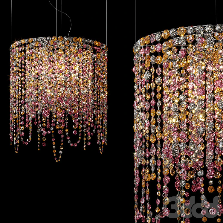 Chandelier Imperio Deco VE 893 S9 Masiero 3D Model .c4d .max .obj .3ds .fbx .stl .blend 