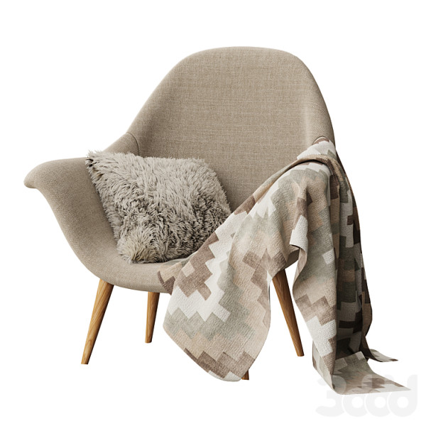 Swoonloungechair 3D Модель .c4d .max .obj .3ds .fbx .stl .blend 