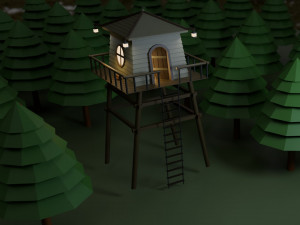 Low poly watchtower 3D Модель