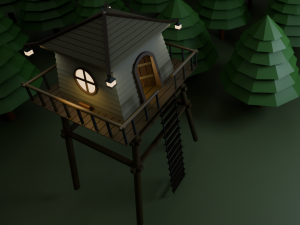 Low poly watchtower 3D Model