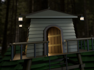 Low poly watchtower 3D Model