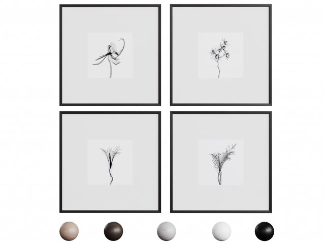Picture Frame Set 4 3D 모델 .c4d .max .obj .3ds .fbx .stl .blend 