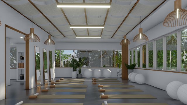YOGA INTERIOR 3D Модель .c4d .max .obj .3ds .fbx .stl .blend 