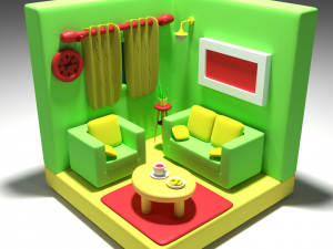 Green room 3D मॉडल