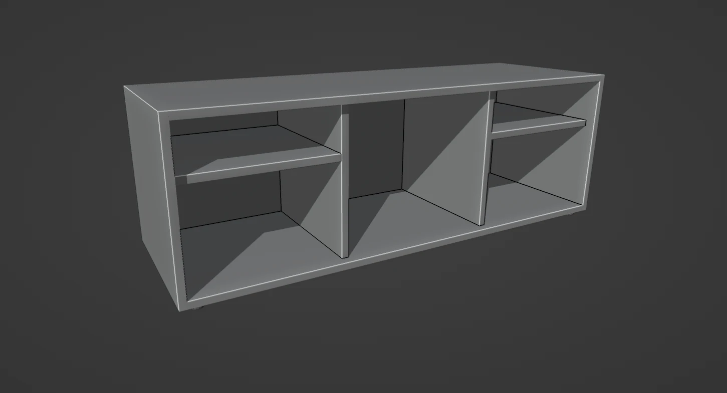TV Console 3D Model .c4d .max .obj .3ds .fbx .stl .blend 