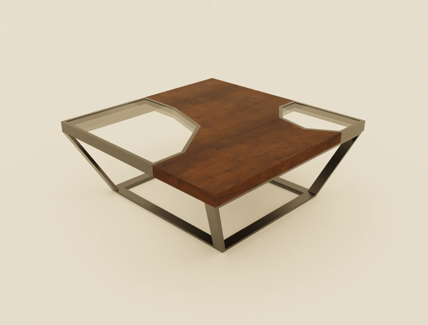 Low-poly Coffee Table 3D Model .c4d .max .obj .3ds .fbx .stl .blend 