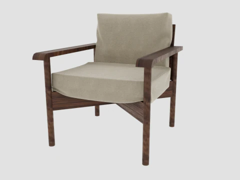 Drewniany fotel Model 3D