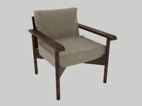 Wooden Armchair 3D 모델