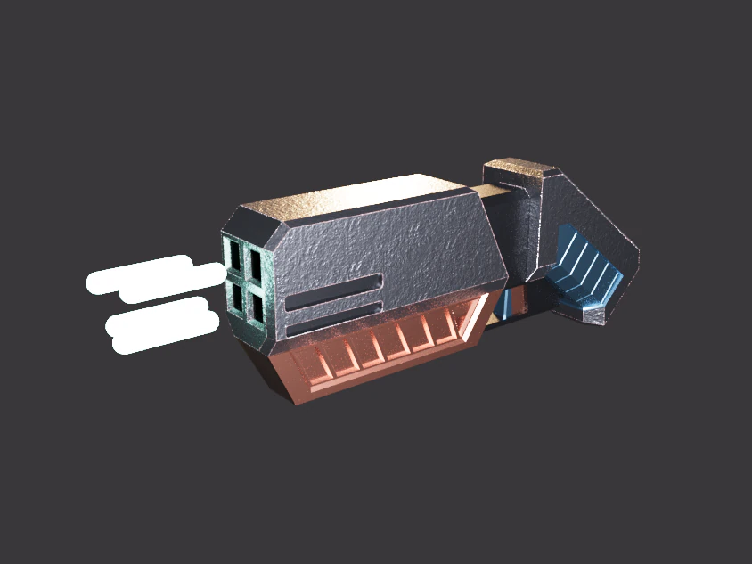 Energy Weapon - Blaster 3D Model .c4d .max .obj .3ds .fbx .stl .blend