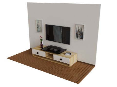 TV Stand set Modèle 3D