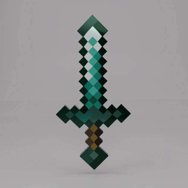 &Eacute;p&eacute;e de diamant Minecraft Modèle 3D .c4d .max .obj .3ds .fbx .stl .blend 