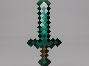 Minecraft Diamond Sword Modelo 3D