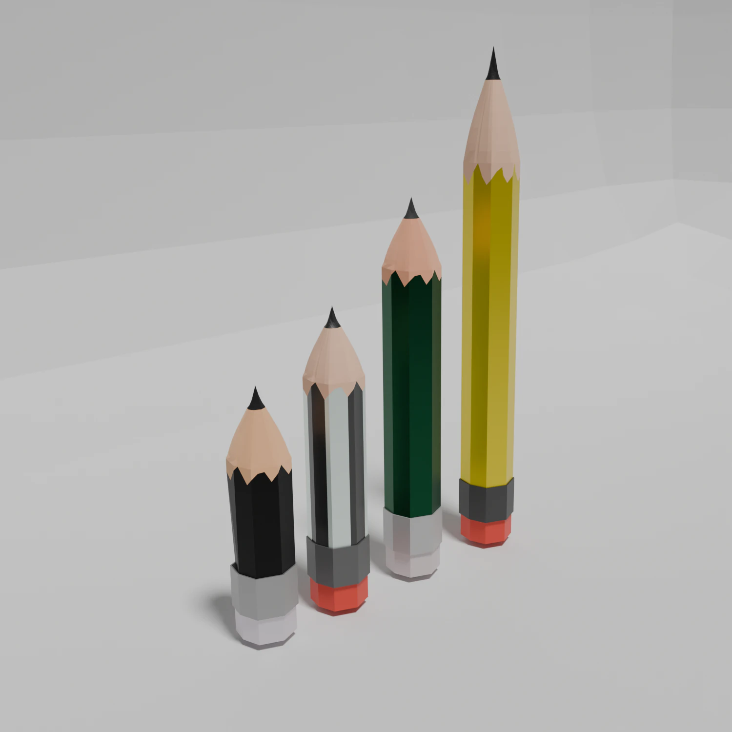 FREE pencil pack 3D Model .c4d .max .obj .3ds .fbx .stl .blend 