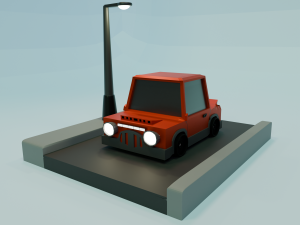 FREE Classic Red Car Cartoon 3D Модель