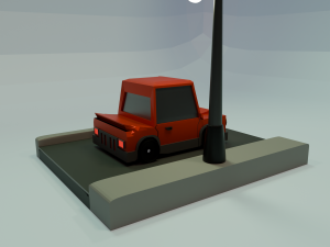 FREE Classic Red Car Cartoon 3D Модель
