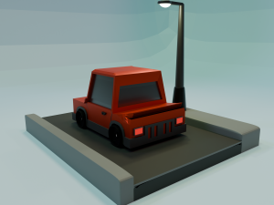 FREE Classic Red Car Cartoon 3D Модель