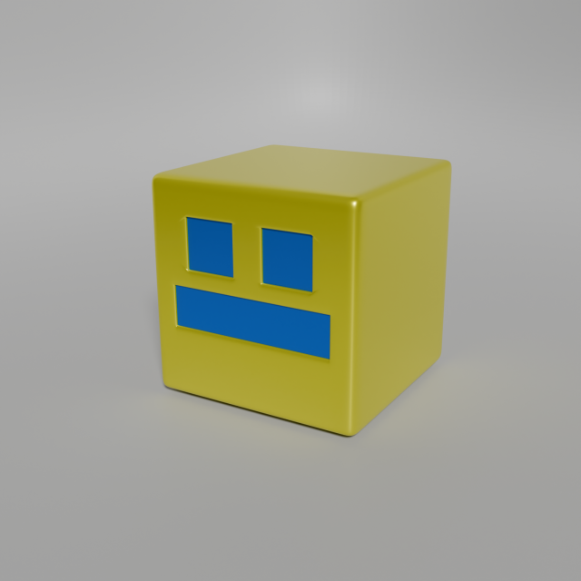 FREE Standard Cube Geometry Dash 3D Модель .c4d .max .obj .3ds .fbx .stl .blend 