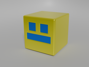 FREE Standard Cube Geometry Dash 3D Model