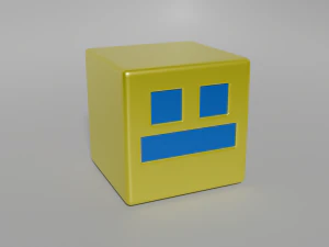 FREE Standard Cube Geometry Dash 3D Model