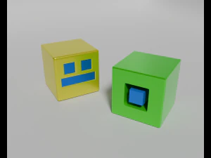 Icon Kit 1 Geometry Dash First 10 Cubes 3D Model
