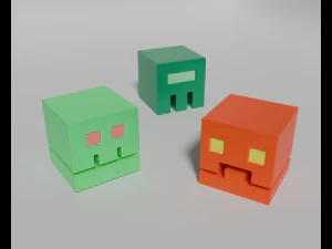 Icon Kit 1 Geometry Dash First 10 Cubes 3D Model