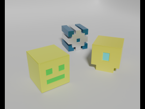 Icon Kit 1 Geometry Dash First 10 Cubes Modèle 3D