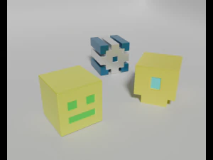 Icon Kit 1 Geometry Dash First 10 Cubes 3D Model
