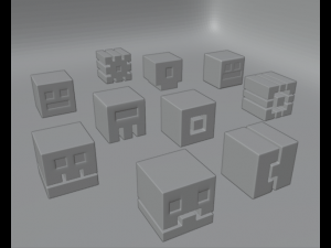 Icon Kit 1 Geometry Dash First 10 Cubes Modèle 3D