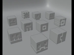 Icon Kit 1 Geometry Dash First 10 Cubes 3D Model