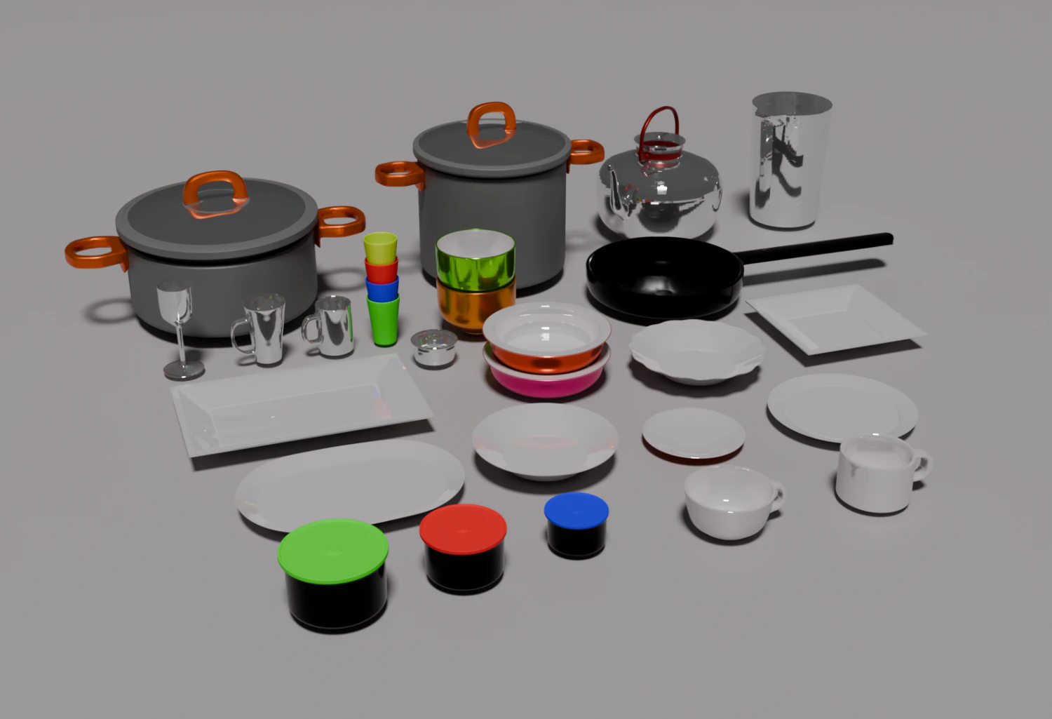 Kitchen package - 35 utensils 3D Model .c4d .max .obj .3ds .fbx .stl .blend 
