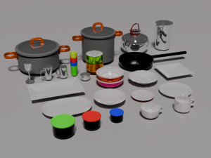 Kitchen package - 35 utensils 3D Model