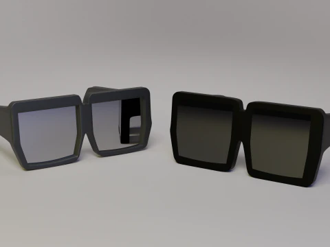 FREE Cartoon eyeglasses and sunglasses 3D Model