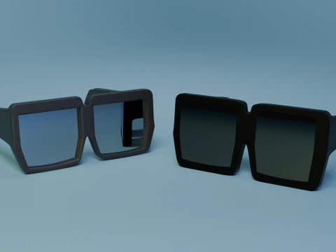FREE Cartoon eyeglasses and sunglasses 3D Model