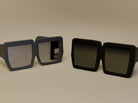FREE Cartoon eyeglasses and sunglasses 3D Model