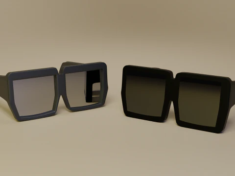 FREE Cartoon eyeglasses and sunglasses 3D Model