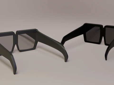 FREE Cartoon eyeglasses and sunglasses 3D Model