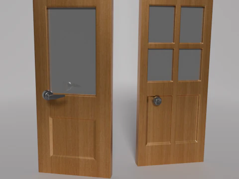 無料のクラシックな木製ドアスタイル 3Dモデル