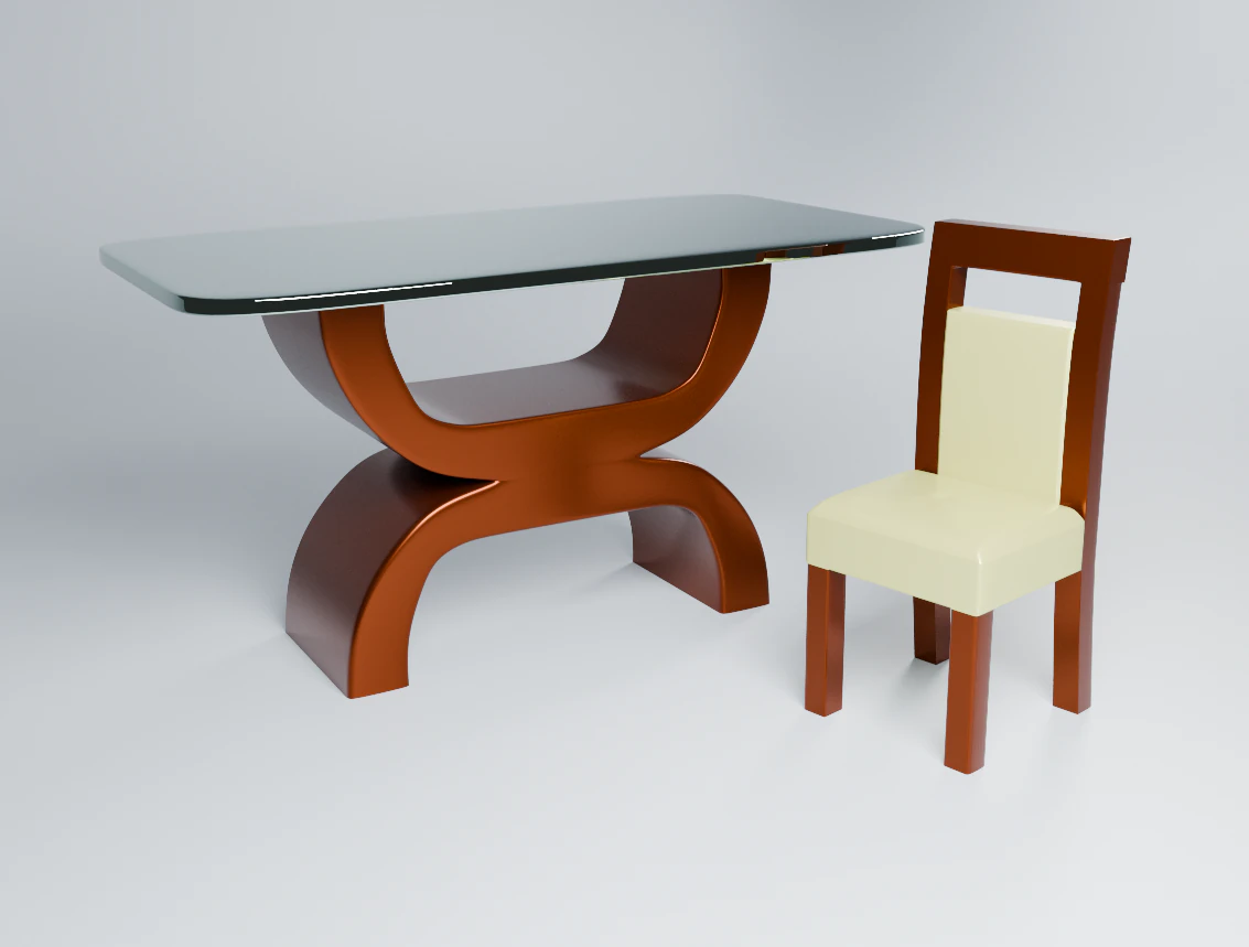 FREE modern dining room furniture 3D Model .c4d .max .obj .3ds .fbx .stl .blend 