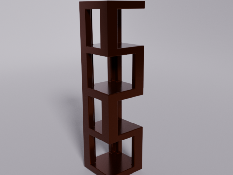 FREE Modern wooden shelf 3D Model