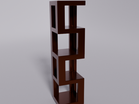 FREE Modern wooden shelf 3D Model